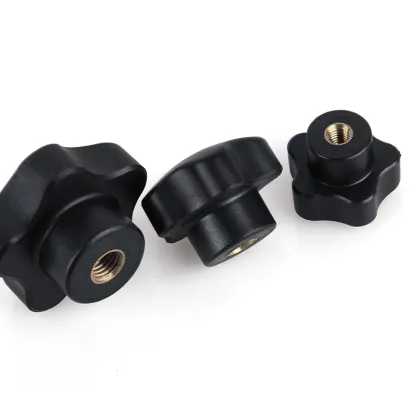 Metric American British System Brass Thread Nylon Clamping Five Point Star Knob Handle