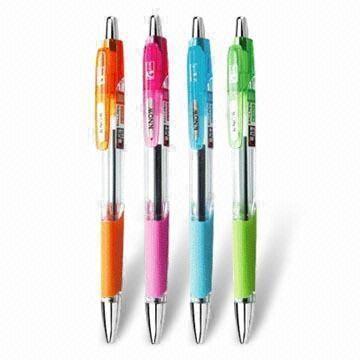 Click Type Ball Pen, Rubber Grip, Triangle Shape Barrel