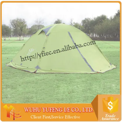 Double layer hiking mountain camping tent with aluminium pole