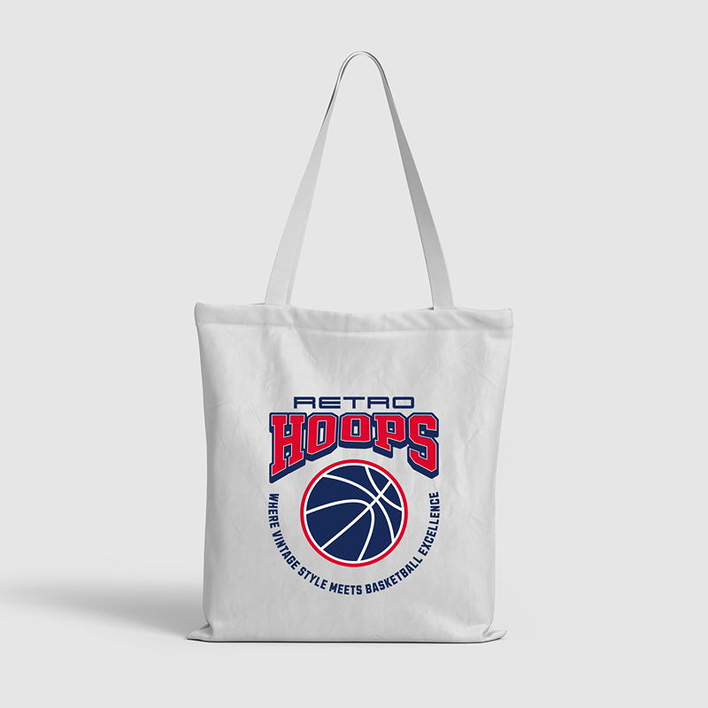 Retro Hoops Vintage Basketball Canvas Tote Bag