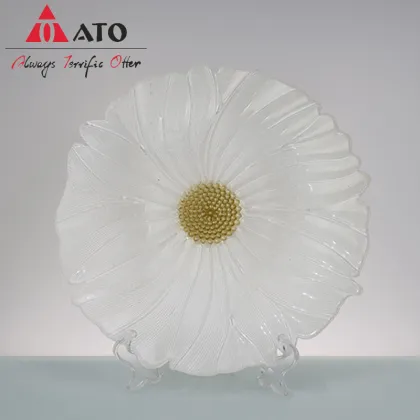 ATO Flower glass plate Charger Plates Glass Plate