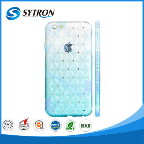 New item products rhombic diamond bring soft tpu ring case for iphone6