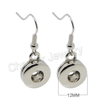 wholesale 12mm diamter round dangle snap button earrings jewelry for buttons