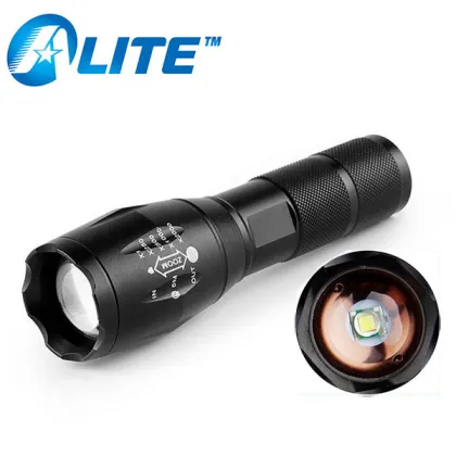 10W Professional Powerful Black Waterproof Rechargeable Flashlight