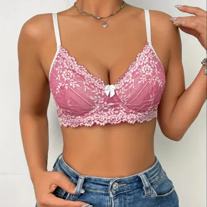 Sexy Transparent Lace Lingerie Bra for Women