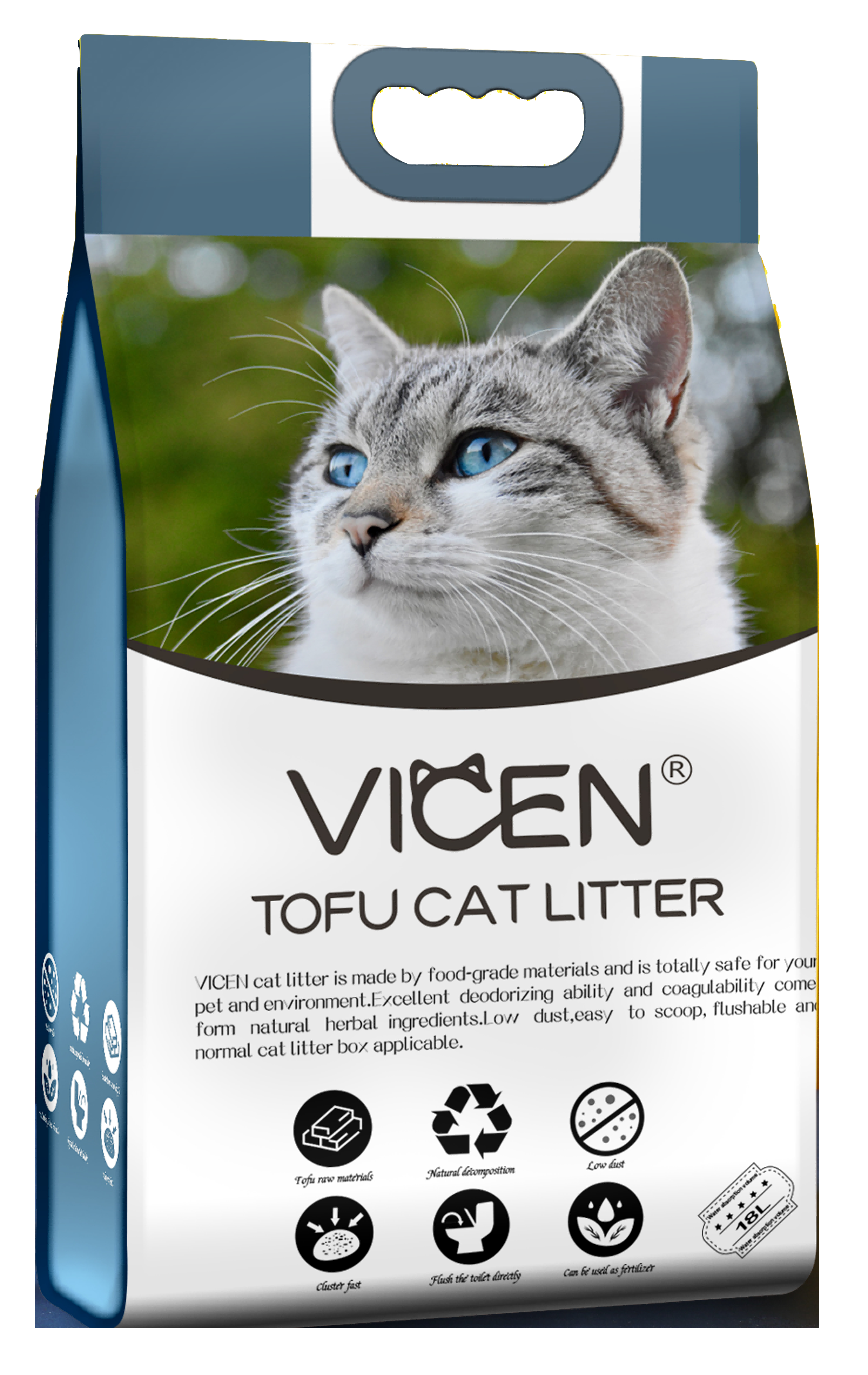 Arena para gatos Texture Tofu para uso que admite mascotas