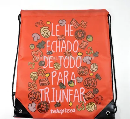 heavy duty printing cute polyester cinch bag