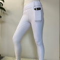 Weiß hochwertiges Reiten -Legging -Silikon