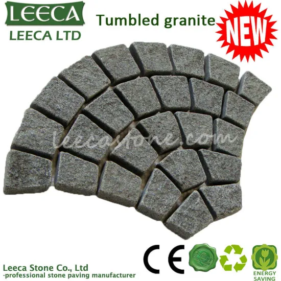 Grey granite fan shape paving stone