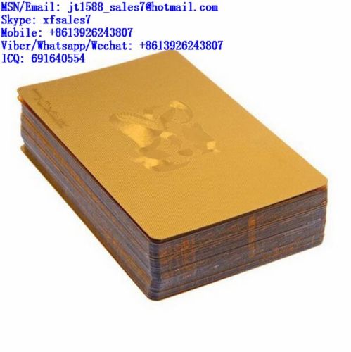 XF Magic Cheating Durable Waterproof Plastic Gold Foil Poker Golden Poker Cards 24K Gold-Foil Plated Playing Cards Poker Table G