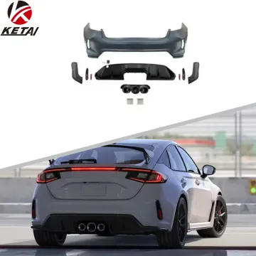 High Quality Car Conversion Type-R Rear Bumper Lip with Intermediate Exhaust for Honda Civic 2021-2023