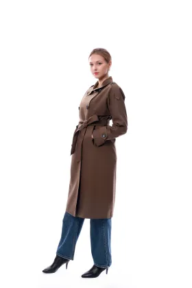 Long brown trench coat
