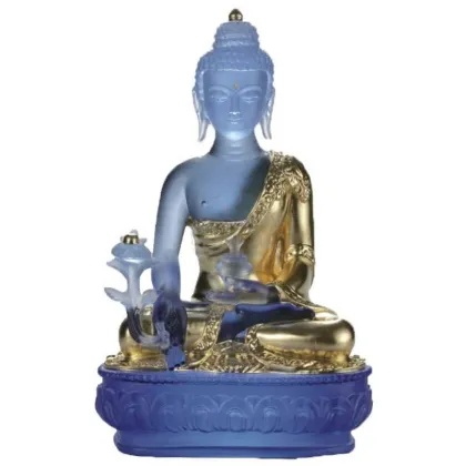 Crystal Tibetan Blue Medicine Buddha Statue Liuli Buddha