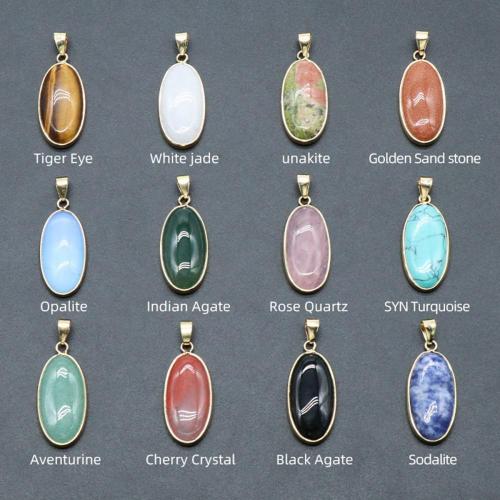 Oval Fancy Jasper Pendant for Making Jewelry Necklace 15x30MM