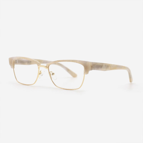 Rectangle Acetate And Metal Combined Women's Optical Frames 23A3074