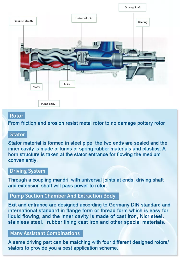 stainless steel G screw pump chemical industry slurry pump