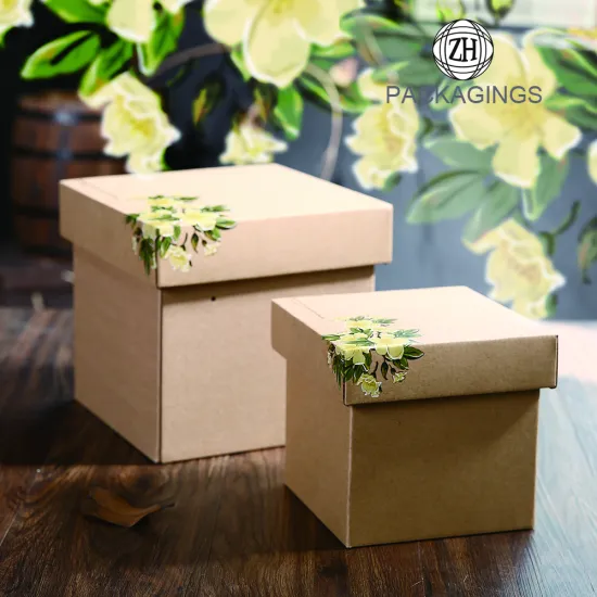 Kraft Paper Lid and Base Box for Gifts