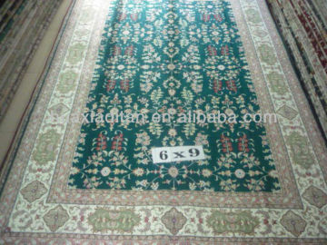 prayer mat, muslim green color handmade carpet