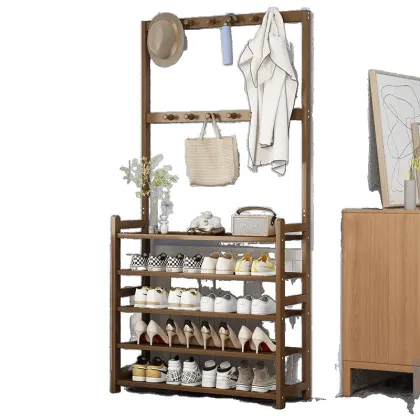 Simple Bamboo Shoe Racks and Cabinets