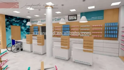 Health care products retail furnitures for pharmacy interior designs