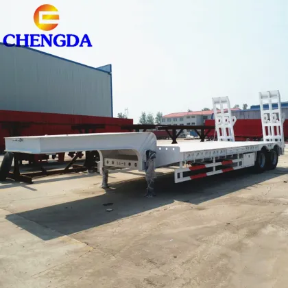 2 Axle Low Flatbed Car Trailer