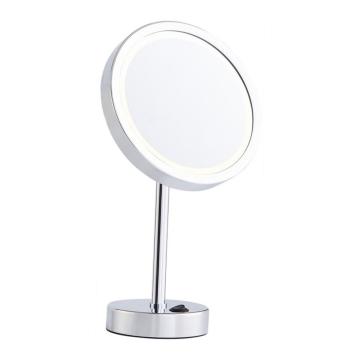Round single side battery standing mirror