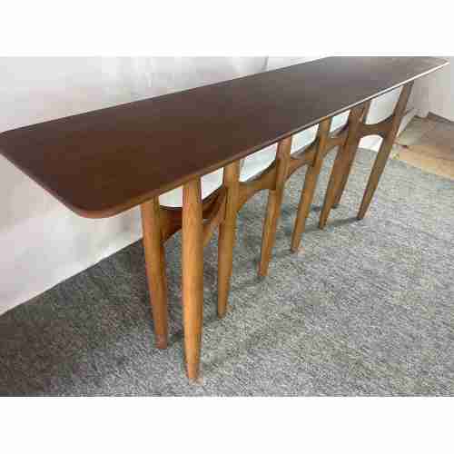 Vintage Entry Mid Century Solid Wood Console Table