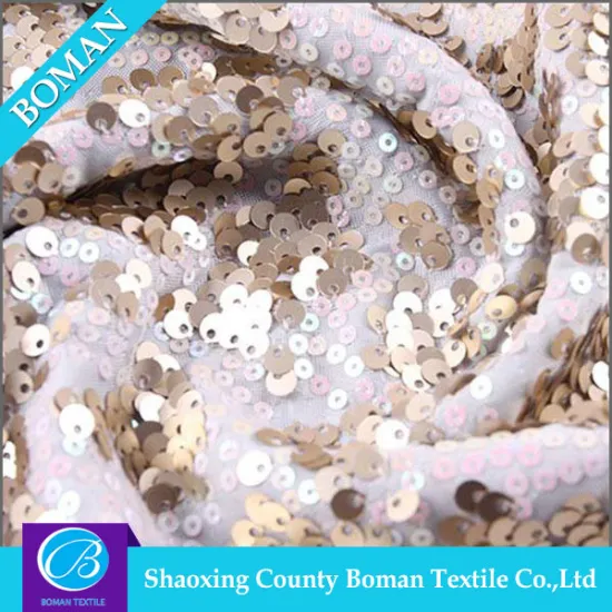 China Manufacturer Fancy Polyester fabric with sequin