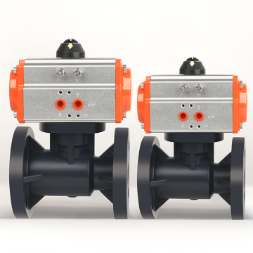 Katup Bola Flange Pneumatik FRPP DN25 hingga DN200