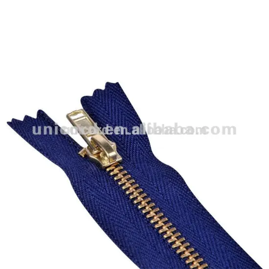 High Quality Golden Brass Zipper close end