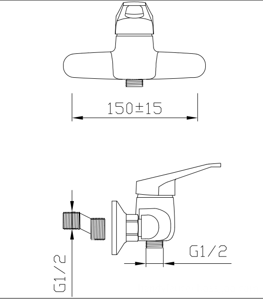 shower mixing valve drawing