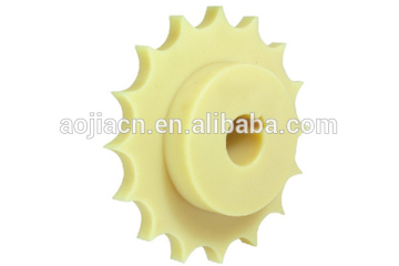 Plastic belt sprocket for transmission equipment components