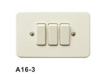 Iron Galvanized A Series 6a 250v , 10a 127v  3 Gang 1 Way Electric Wall Switches