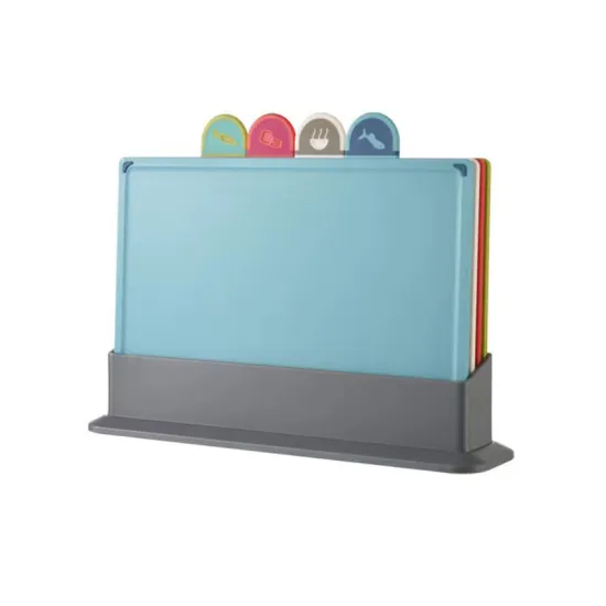 HYRI Custom Cutting Board Set with Holders and Storage Stand: 4 Color Classification and Wheat Stalk Design for Kitchen Utensils