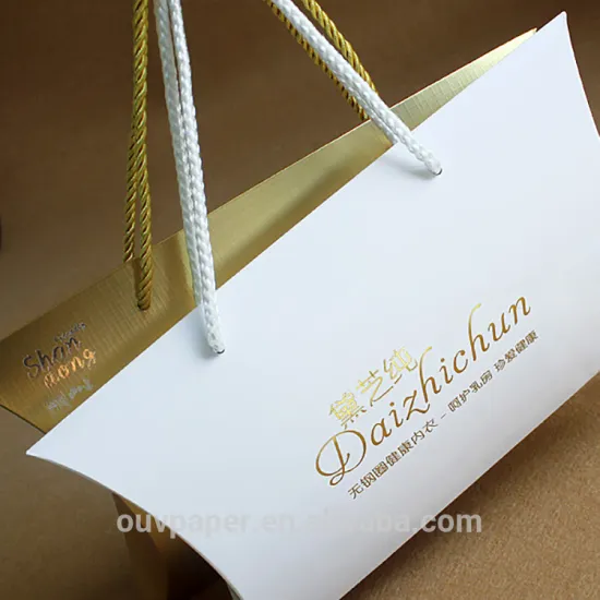 Custom Hair Extension Paper Pillow Box With Hot Stamping