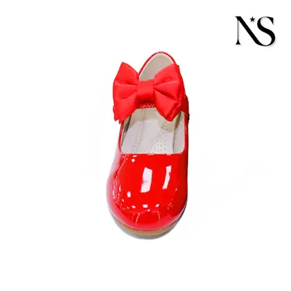 Classic Round Toe Red Kids' Shoes