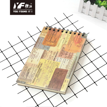 Estilo de tiempo vintage clásico personalizado A5 Cute vertical Spiral Coil cuaderno Diario de tapa dura