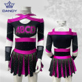 Nasayud nga Pink All Star Cheerleader Outfit Sexy Girl youth Cheer Uniporme sa mga rhinestones