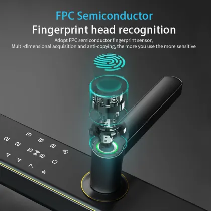 Baoxin Factory RFID WiFi Smart Lever Handle Gate Lock with Fingerprint