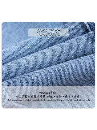 Customized Logo Pink Embroidered High Waisted Straight-leg Jeans for Kids