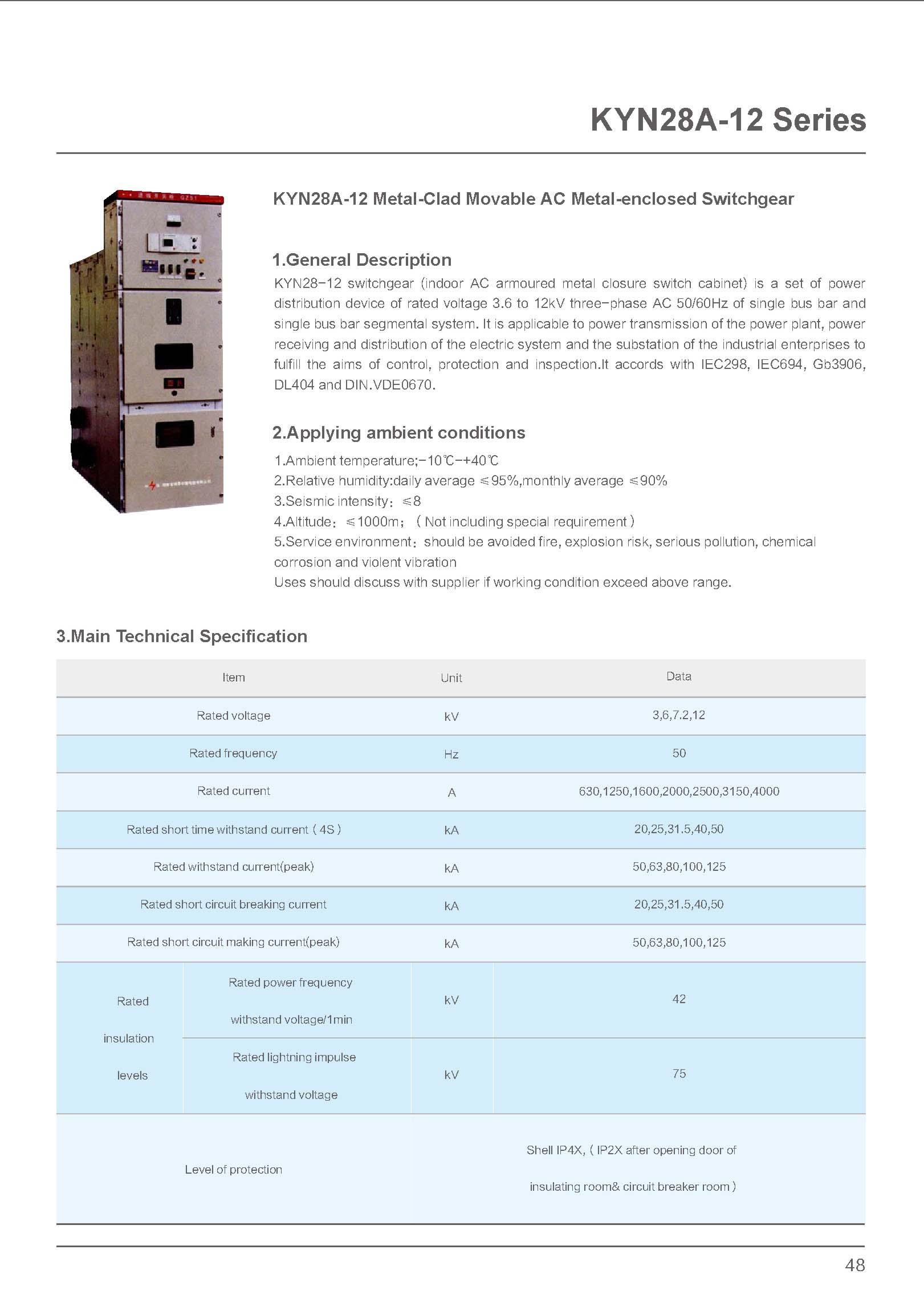 12kV Switchgear Technical Specification