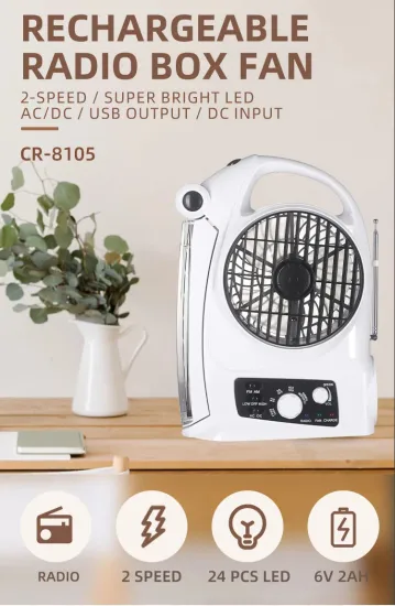 rechargeable box fan solar