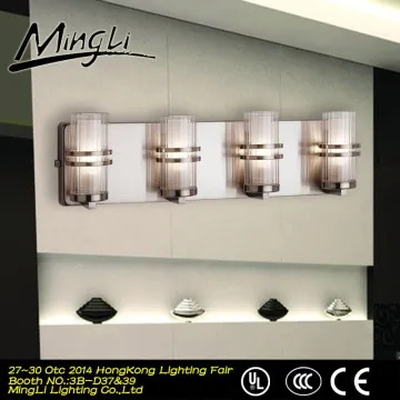 satin nikel bath room wall lamps with 4 lights
