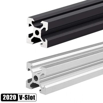 Custom Length V-Slot 20X20 Aluminum Profile 100mm-1500mm - Black/Silver 2020