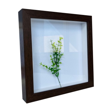 Bingkai foto kayu hitam persegi borong 8x8 9x9 10x10 12x12 inci hiasan kotak bayangan 3d