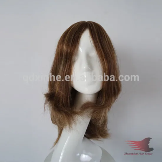 Natural Straight Mongolian Human Hair Blond Hair Kosher Wig