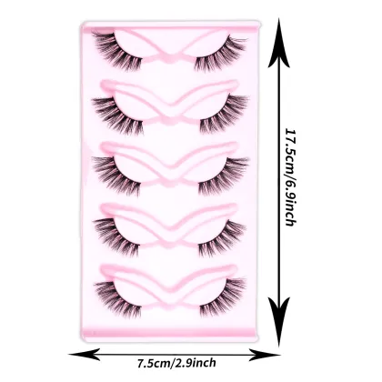 Wholesale 5D 3D Faux Mink Lashes with D Curl - Natural False Full Strip Eyelashes