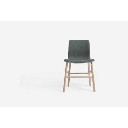 plastic leisure chair with wood footrest base