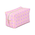 Zipper makeup bag Cross print PU twill makeup bag