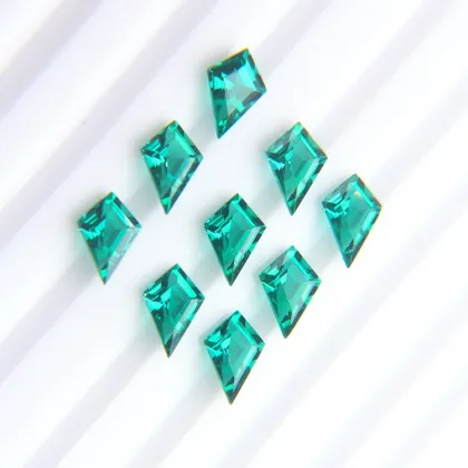Semi Precious Stone Synthetic Emerald Kite Shaped Emerald